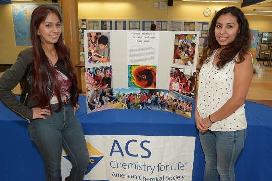 SMC STEM Fest students with display for Puerto Rico Relief