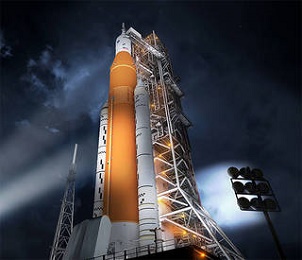 Rendering of the Space Launch System